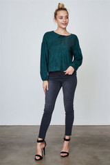 Ladies fashion velvet laced up top