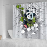 3D Panda Shower curtain