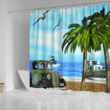 Truck and Palm Shower Curtain