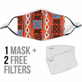Colored Adinkra Print Face Mask