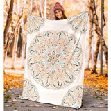 Mandala P1 (White) - Throw Blankets