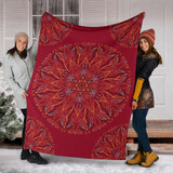 Mandala P1 (Jester Red) - Throw Blankets