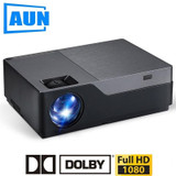 AUN Full HD Projector, 1920x1080 Resolution. LED Projector Support AC3. Home Theater. 5500 Lumens. (Optional Android WIFI) M18