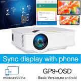 Poner Saund GP9 Mini Projector Wired Sync Display for Home Theater without WIFI More Practical HDMI VGA USB SD & 3.5mm Earphone