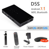 AUN Smart Projector, D5S, Android 7.1 (Optional 2G+32G) WIFI, Bluetooth, HDMI, Home Theater Mini Projector (Optional D5 White)