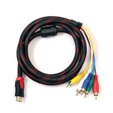 LANDFOX 2018 New  5ft HDMI to 5RCA Male Audio Video Component Convert Cable 1.5M For HDTV 1080P Supports 480i 480p 720p 1080i