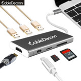 usb type-c hub thunderbolt 3 Multiport dock hdmi 4k usb3.0 usb3.1 type-c charge cable tf sd card 7in1 Adapter For macbook pro 15