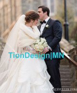 Creme faux fur Bridal stole, faux fur wrap, wedding fur shawl, fur cape