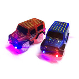 OCDAY LED light up Cars for Glow Race Track Electronic Car Toy Flashing Kid Railway Luminous Machine Track Car brinquedos HOT!
