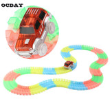 OCDAY Diecast DIY Puzzle Toy Roller Coaster Track Electronics Rail Car Toy for Children Cars for Glow Tracks Electronics Car Toy