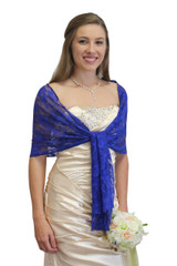 Bridal Wrap Royal Blue, Lace Bridal Shawl, Wedding Wrap, Prom Scarf
