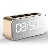 Portable Mirror Design Bluetooth Speaker Wireless Mini Alarm Clock Speaker Car Subwoofer Wireless Speaker Support FM TF Card