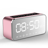Portable Mirror Design Bluetooth Speaker Wireless Mini Alarm Clock Speaker Car Subwoofer Wireless Speaker Support FM TF Card