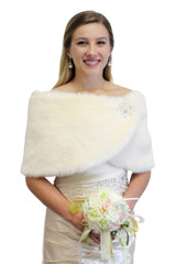 Cream faux fur bridal wrap, wedding fur stole, faux fur shrug, shawls,