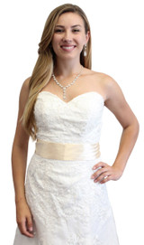Bridal Satin Sash Champagne