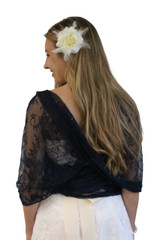 Lace Bridal Bolero Wedding Shawl Navy Blue