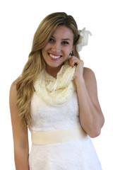 Lace Bridal Bolero Wedding Shawl Champagne
