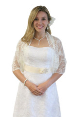 Lace Bridal Bolero Wedding Shawl Ivory