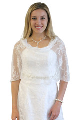 Lace Bridal Bolero Wedding Shawl White