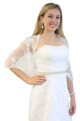 Lace Bridal Bolero Wedding Shawl White