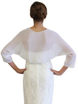 White Chiffon Jacket, Chiffon Wedding jacket