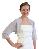 Gray Chiffon Jacket, Chiffon Wedding jacket