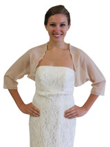 Champagne Chiffon Jacket, Champagne Wedding jacket