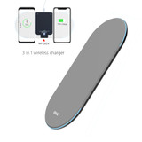3 IN 1 Qi Wireless Charger Ultra Slim Fast Wireless Charging Docking Station Charger Base For iPhone X Samsung All QI-Enabled