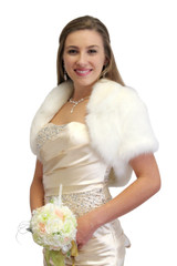 Ivory Bridal Faux Fur Bolero Jacket