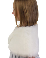 Ivory Faux Fur Wrap for Kids