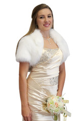 Bridal Faux Fur Bolero, Bridal Bolero Jacket Faux fur shrug, bridal shrug 680F-White