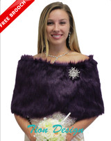 Purple Faux Fur Wedding Wrap, Bridal Fur Shrug, Fur Stole, Fur Shawl