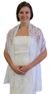 White Lace Bridal Shawl Wedding Wrap Prom Scarf