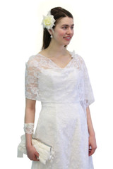 White Lace Bridal Shawl Wedding Wrap Prom Scarf