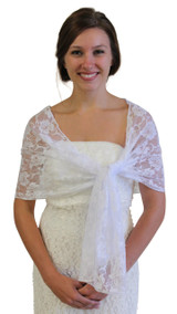 White Lace Bridal Shawl Wedding Wrap Prom Scarf