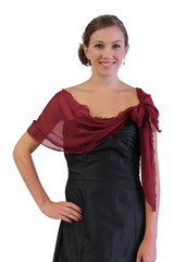 Chiffon Bridal Wrap Wedding Shawl - Burgundy 5139CH