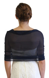 Chiffon Wedding Shawl Navy Blue