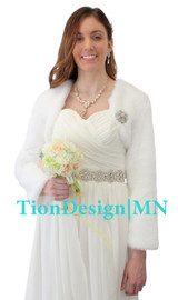 White faux fur jacket faux fur shrug Wedding bolero wedding jacket, bridal shrug