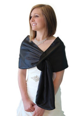 Black-Grey Reversible Satin Evening Wrap