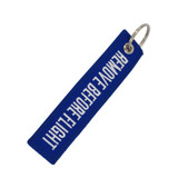 Dark Blue Remove Before Flight Designed Key Chains