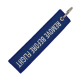Dark Blue Remove Before Flight Designed Key Chains