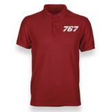 Boeing 767 Flat Text Designed Polo T-Shirts