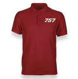 Boeing 757 Flat Text Designed Polo T-Shirts