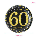 30th 40th 50th 60th Birthday Disposable Party Tableware Cups Plates  Birthday Party Supplies Happy Birthday Party Decor Adult