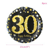 30th 40th 50th 60th Birthday Disposable Party Tableware Cups Plates  Birthday Party Supplies Happy Birthday Party Decor Adult