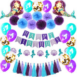 Little Mermaid Party Decoration Mermaid Balloon Banner Supplies Mermaid Birthday Party Favors Kids Birthday Parties Decorations