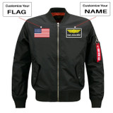 Custom Flag & Name with Badge Designed Pilot Jackets