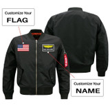 Custom Flag & Name with Badge Designed Pilot Jackets