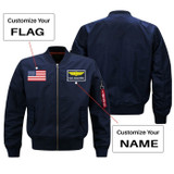 Custom Flag & Name with Badge Designed Pilot Jackets