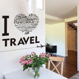 I Love to Travel Designed Wall Sticker